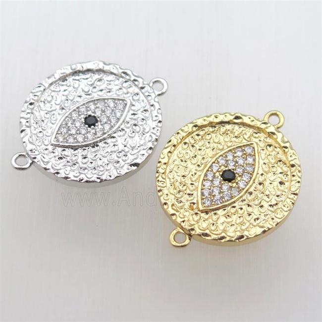 copper eye connector pave zircon, mixed