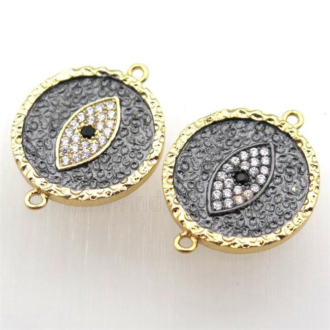 copper eye connector pave zircon, mixed