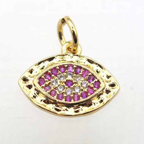 copper Eye pendant pave zircon, gold plated