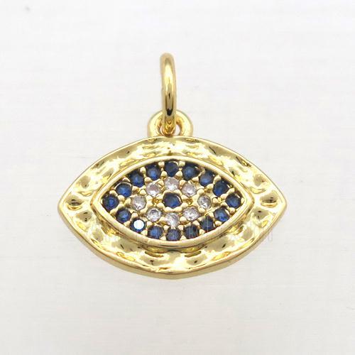 copper Eye pendant pave zircon, gold plated
