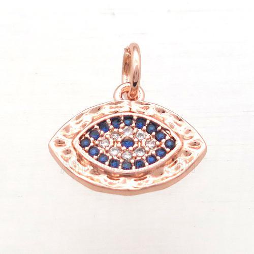 copper Eye pendant pave zircon, rose gold
