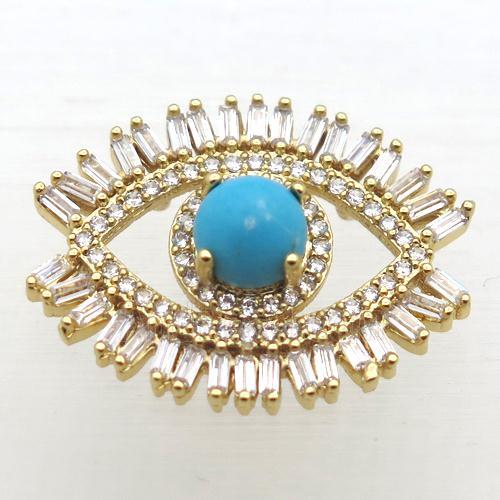 copper eye connector pave zircon, gold plated