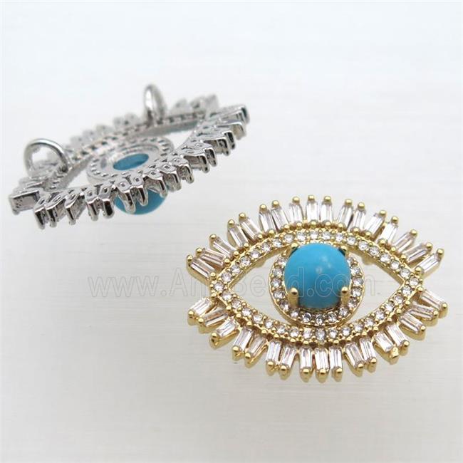 copper eye connector pave zircon, gold plated