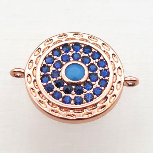copper circle pendant pave zircon, rose gold
