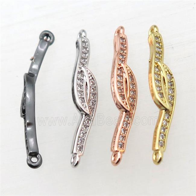 copper connector pave zircon, mixed color
