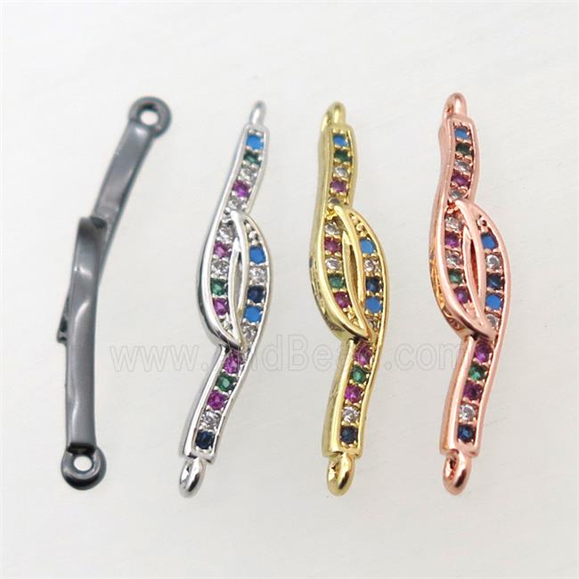 copper connector pave zircon, mixed color