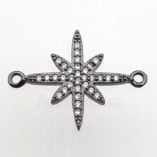 copper northstar connector paved zircon, black plated