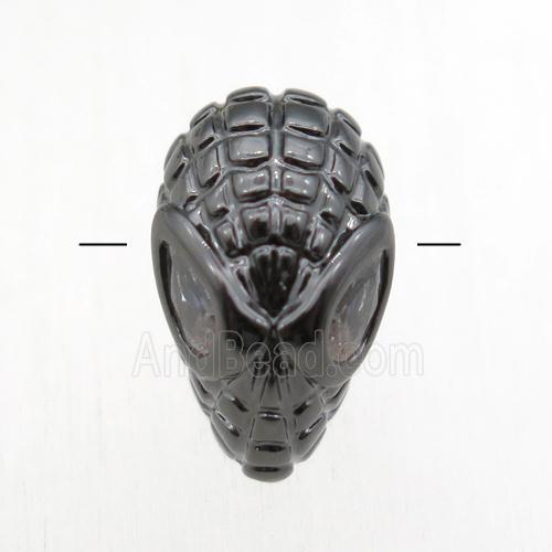 copper Aliens beads paved zircon, black plated