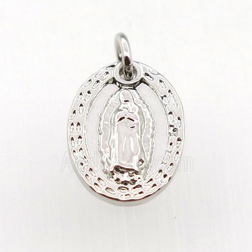 copper Jesu pendant, platinum plated