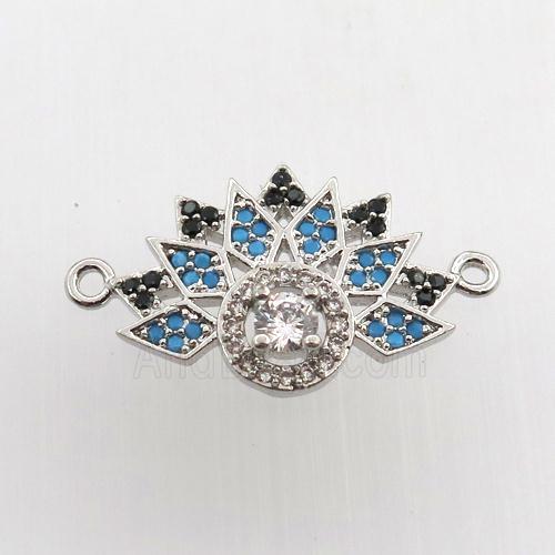 copper pendant paved zircon, platinum plated