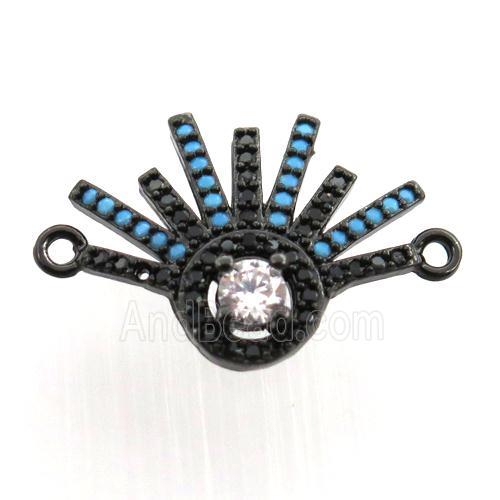 copper pendant paved zircon, black plated