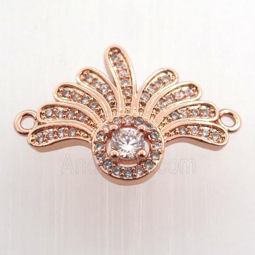 copper pendant paved zircon, rose gold