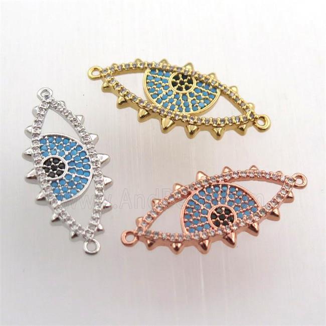 copper eye connector paved zircon, mix color