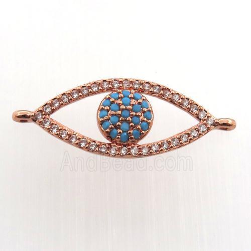 copper eye connector paved zircon, rose gold