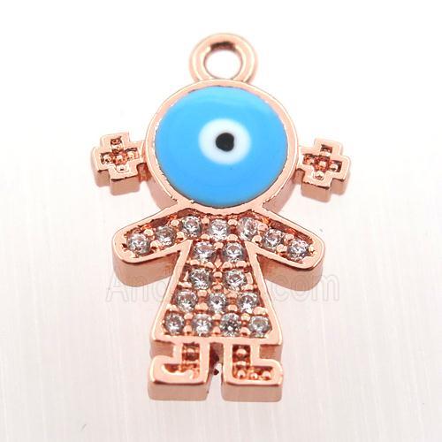 copper girl pendant pave zircon, rose gold