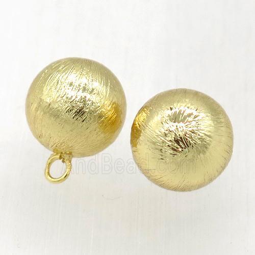 brushed copper round ball pendant, gold plated