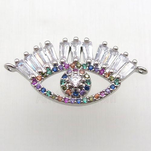 copper eye pendant paved zircon, platinum plated