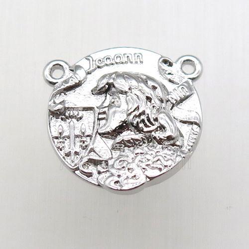 copper coin pendant, platinum plated