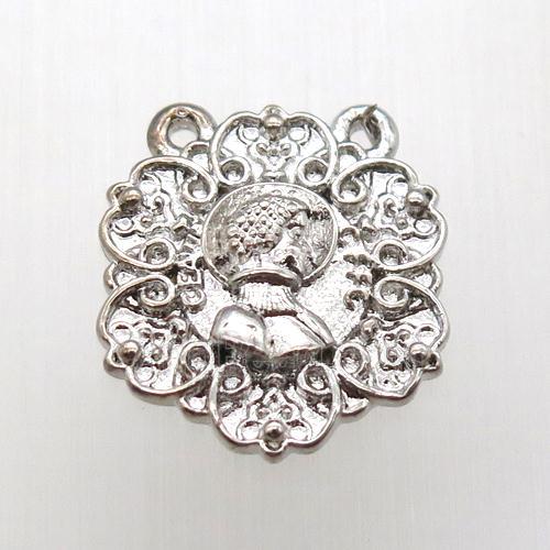 copper pendant, platinum plated
