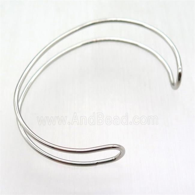 copper bangle, platinum plated