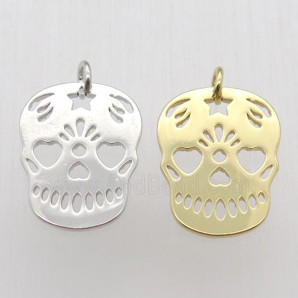 copper skull pendant, mixed color