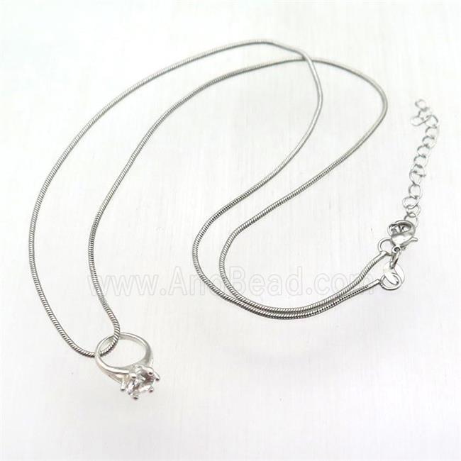 copper necklace, platinum plated