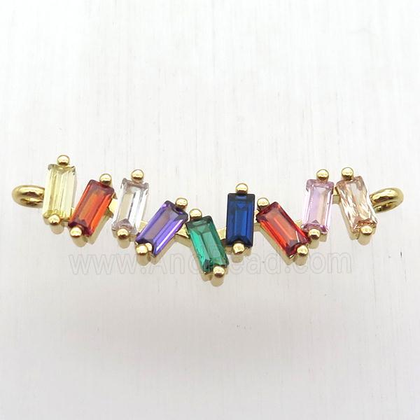 copper connector paved zircon, gold plated