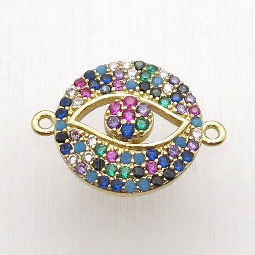 copper eye connector paved zircon, gold plated