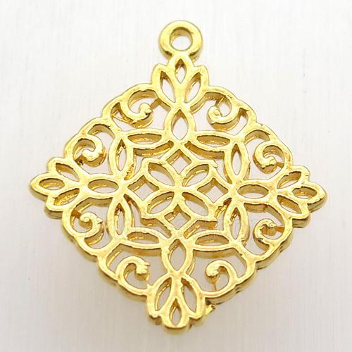 copper pendant, gold plated