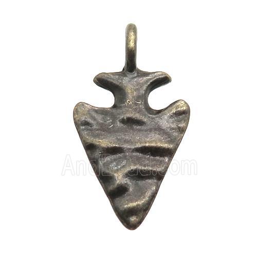 hammered copper arrowhead pendant, antique bronze
