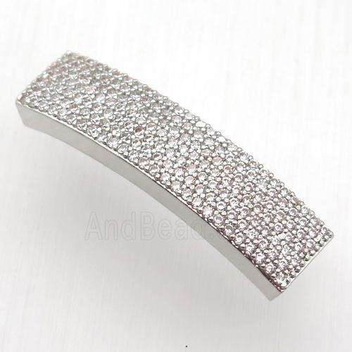 copper beads paved zircon, platinum plated