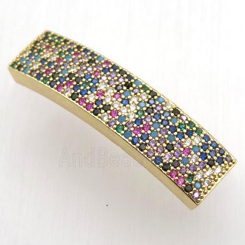 copper beads paved zircon, gold plated
