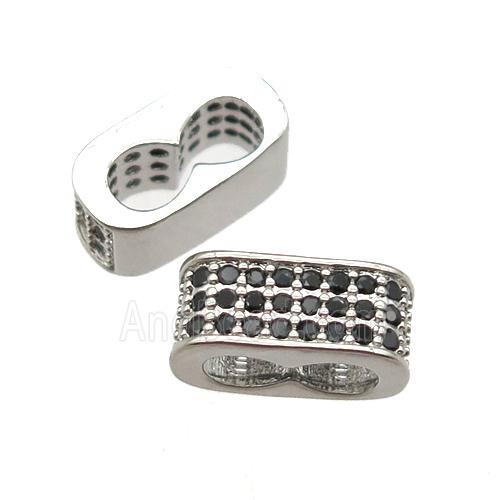 copper beads paved zircon, platinum plated