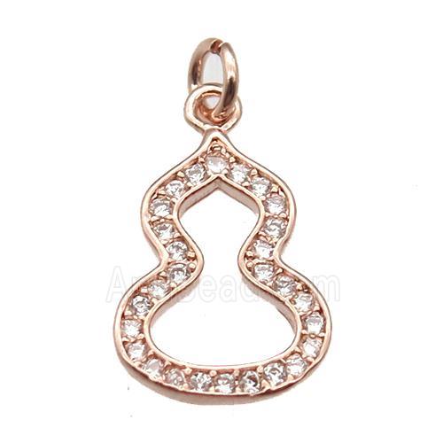 copper cucurbit pendant paved zircon, rose gold