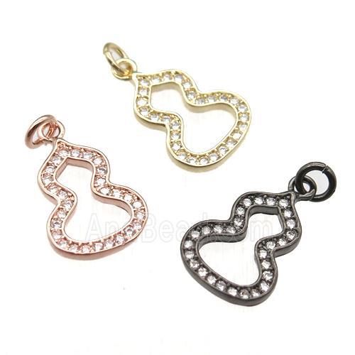 copper cucurbit pendant paved zircon, mixed color
