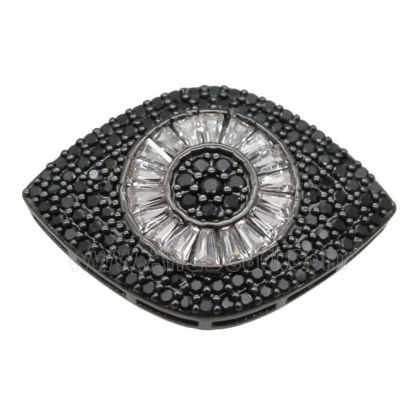 copper eye beads paved zircon, black plated