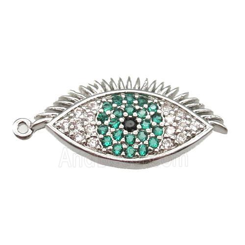 copper eye pendant paved zircon, platinum plated