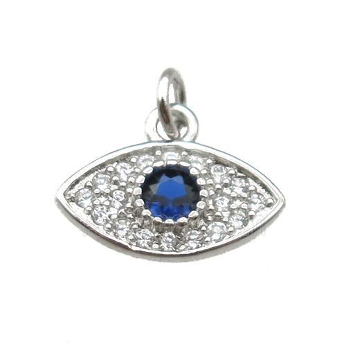 copper eye pendant paved zircon, platinum plated