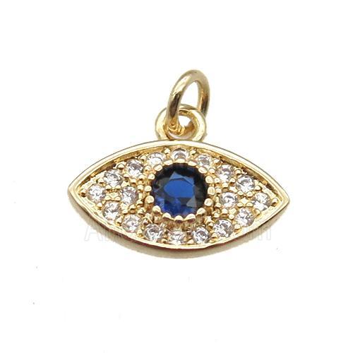 copper eye pendant paved zircon, gold plated