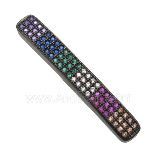 copper tube beads paved zircon, black plated