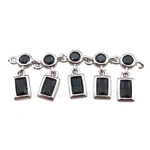 copper pendant paved zircon, platinum plated