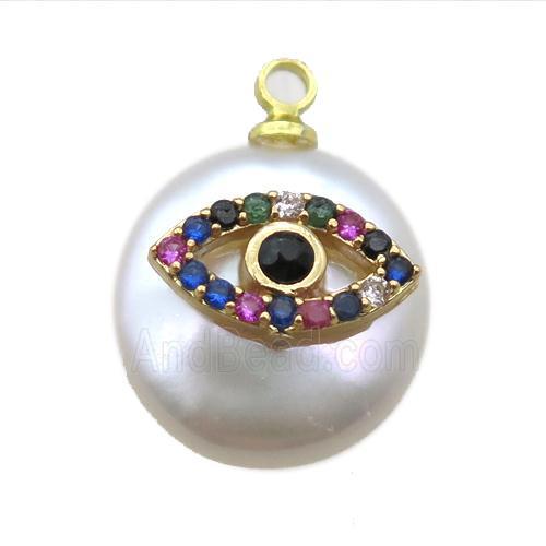 natural pearl pendant paved zircon