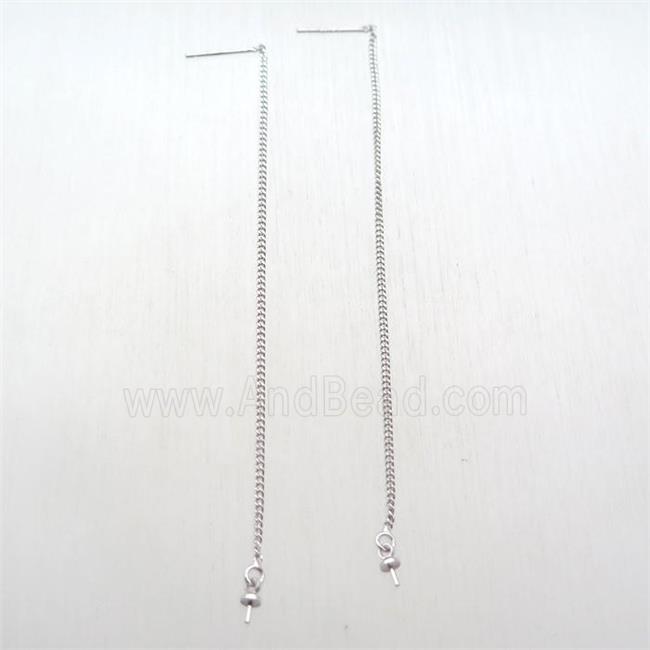 copper Stud Earrings wire, platinum plated