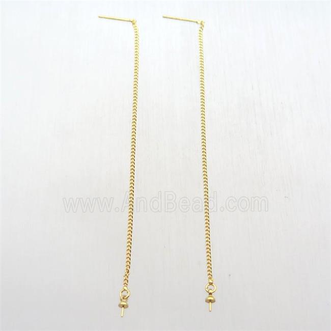copper Stud Earrings wire, gold plated