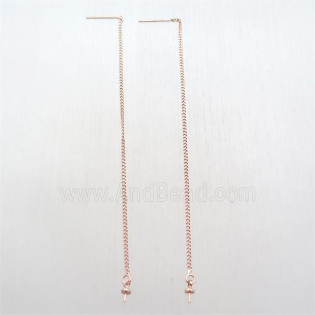 copper Stud Earrings wire, rose gold