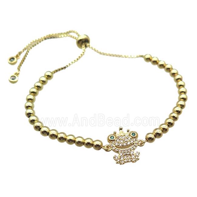 copper bracelet paved zircon, gold plated