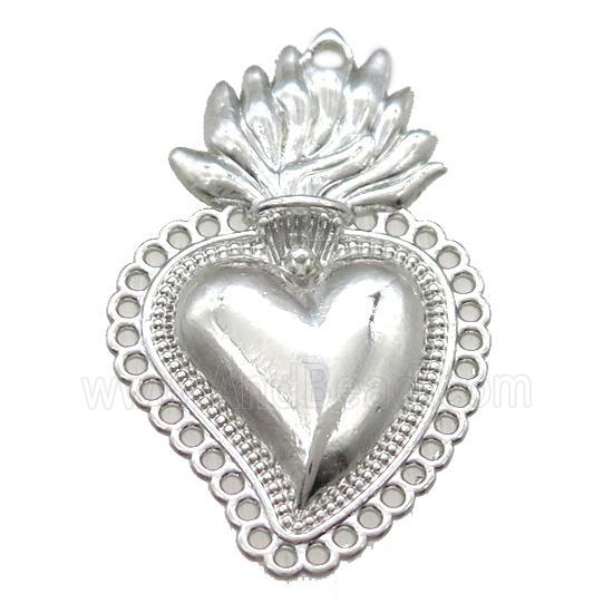 unfading copper heart pendant, platinum plated