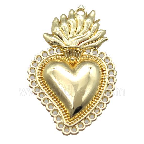 unfading copper heart pendant, gold plated