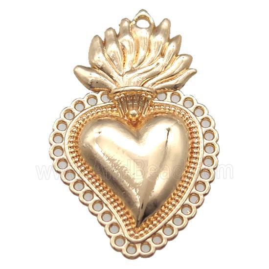 unfading copper heart pendant, lt.gold plated