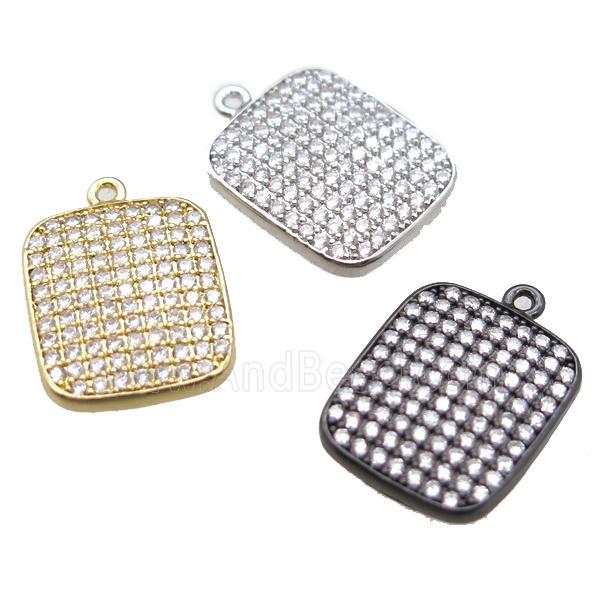 copper rectangle paved zircon, mixed color